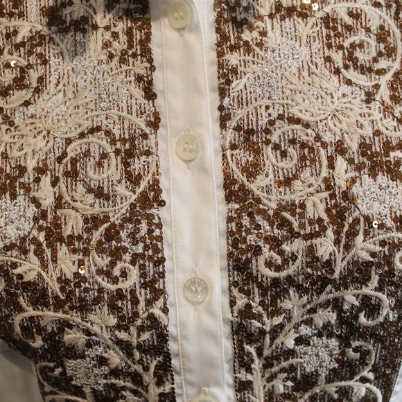 NWT Etro Sequined Button Up - Picture 3 of 12